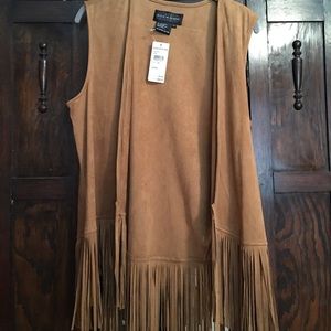 Vest with fringe, new with tags